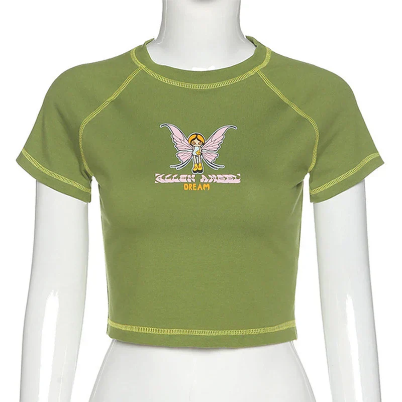 Sexy V-neck Polo Neck Short Sleeve Tee - Image 14