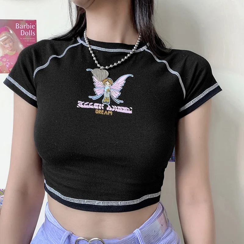 Sexy V-neck Polo Neck Short Sleeve Tee - Image 4