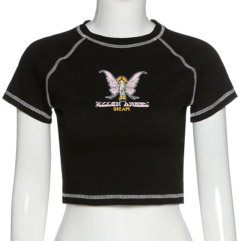 Sexy V-neck Polo Neck Short Sleeve Tee - Image 5