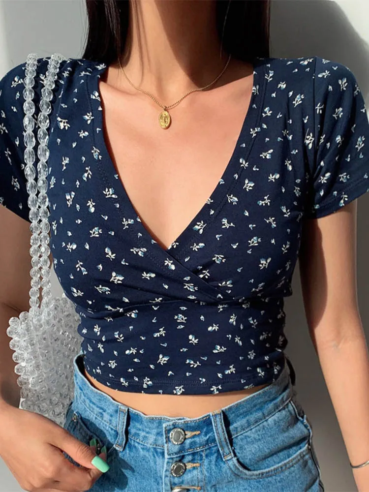 Slimming High Waist Wild Women's Top Short Sleeve Tee - Image 14