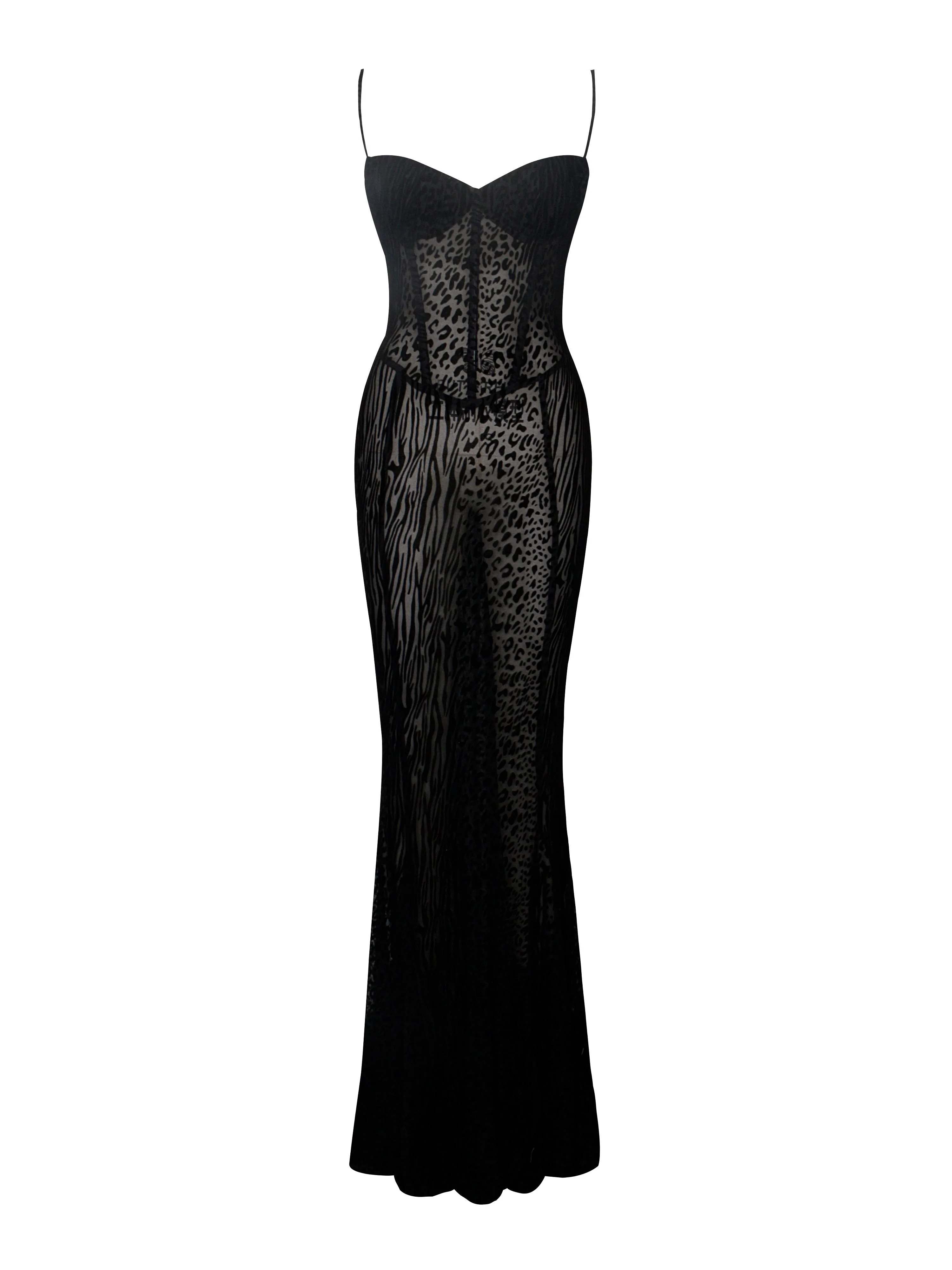 Ulani Black Burnout Velvet Graceful Detail Mesh Maxi Dress - Image 11