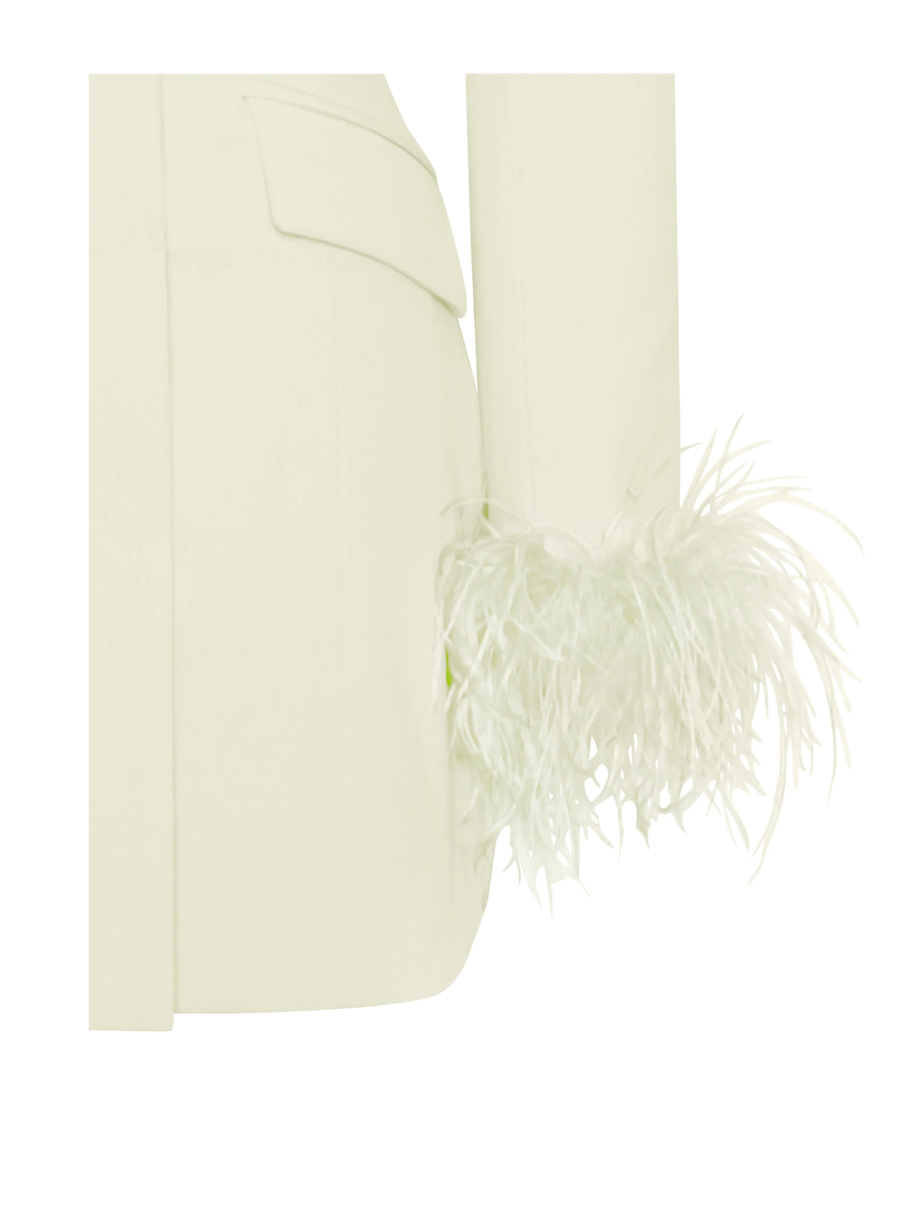 Madeline Pearl White Charming Feather Trim Blazer Dress - Image 13
