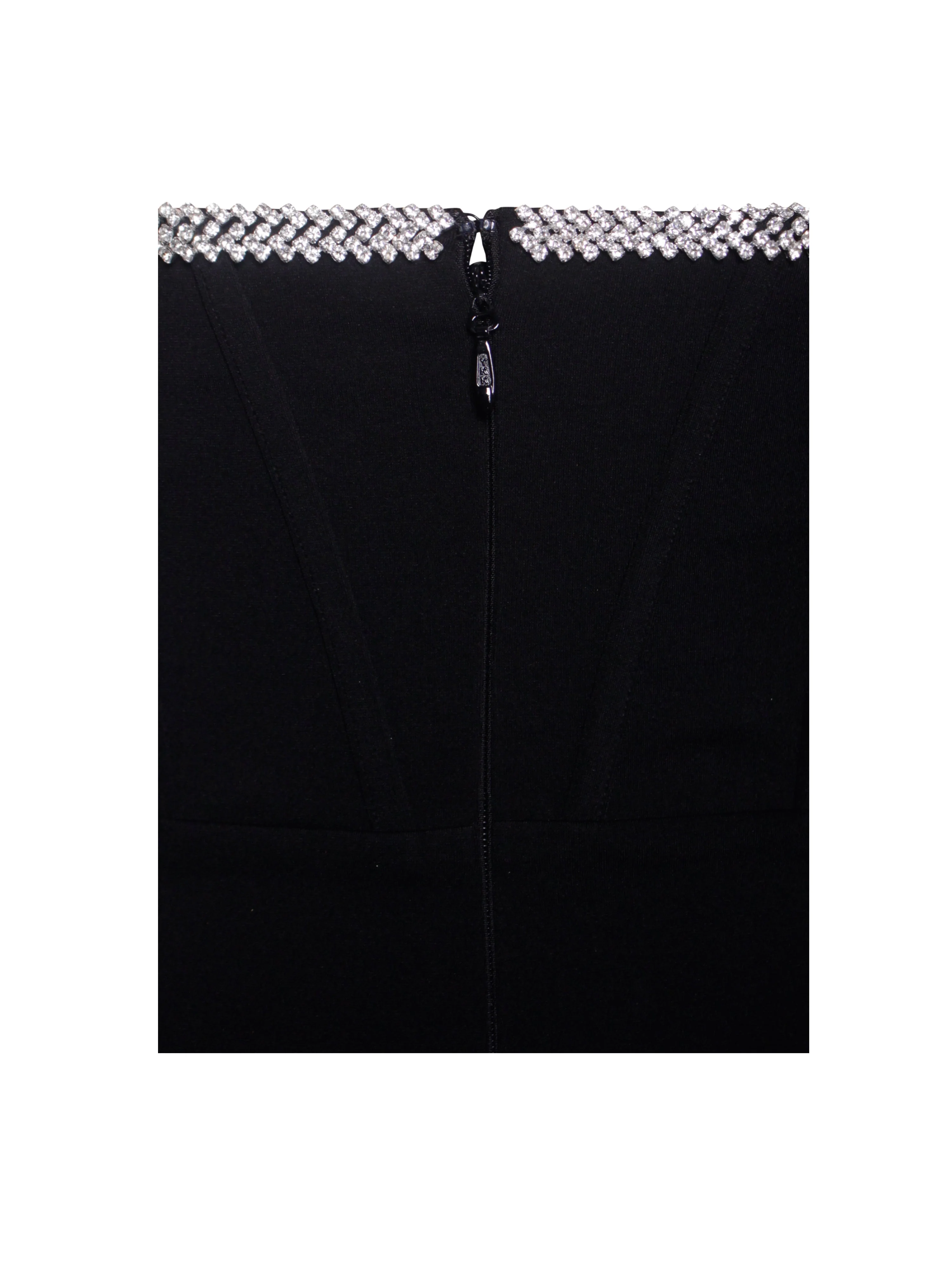 Annika Black Off Shoulder Long Trendy Sleeve Corset Dress With Crystal Trim - Image 20