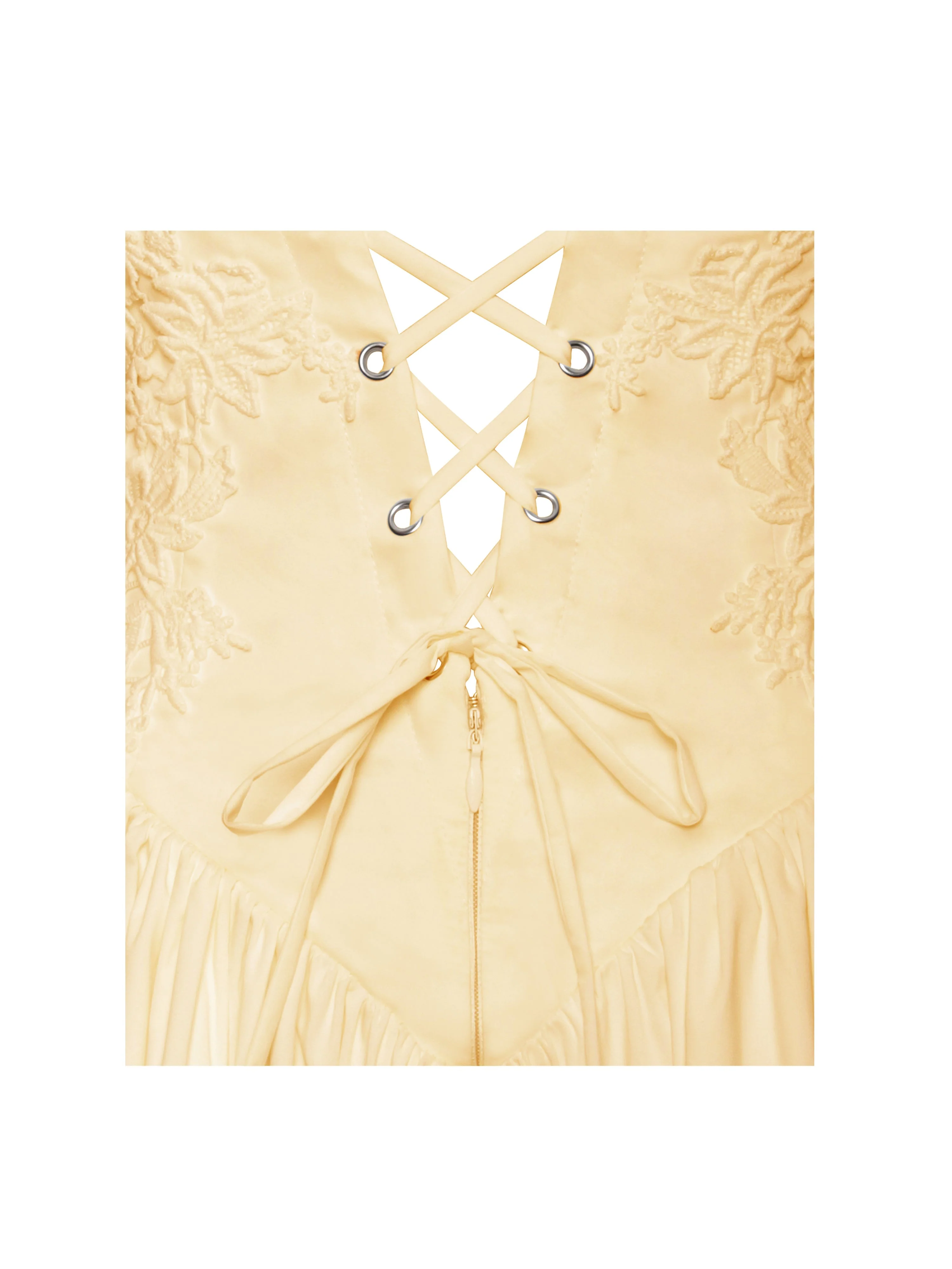 Kadi Yellow Cotton Drop Graceful Waist Corset Mini Dress - Image 16