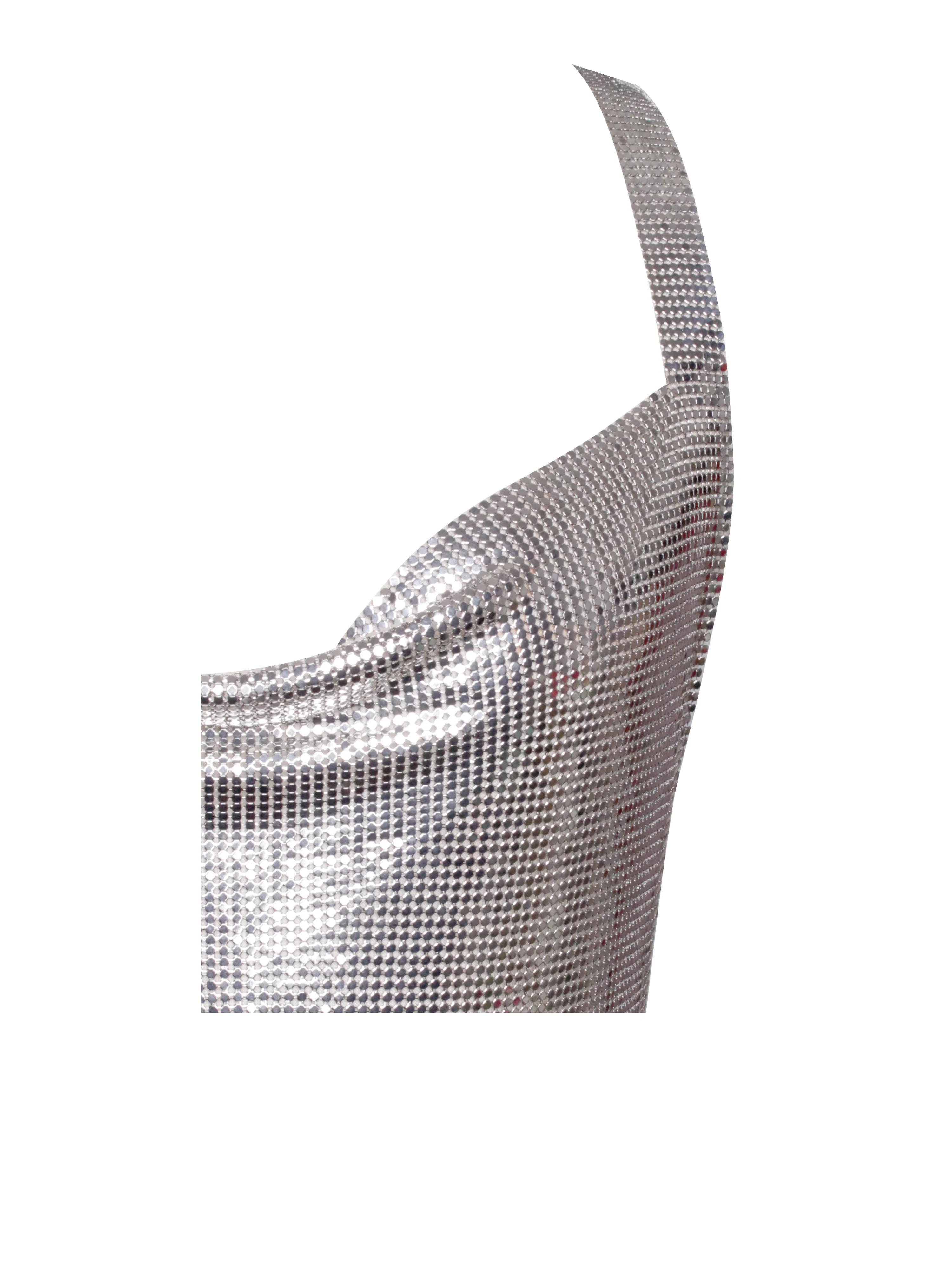 Serenity Silver Stylish Copper Mesh Dress - Image 11