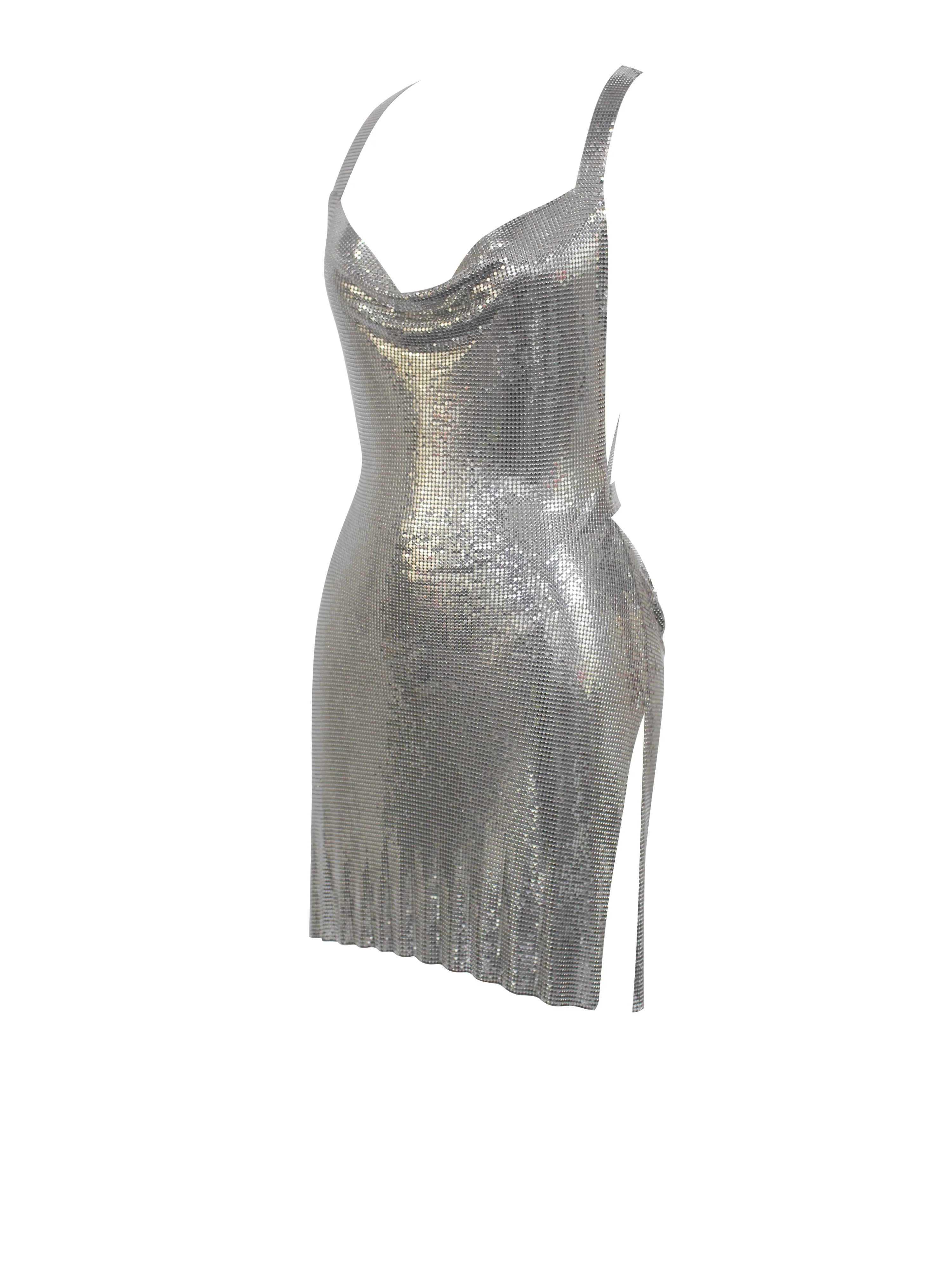 Serenity Silver Stylish Copper Mesh Dress - Image 21