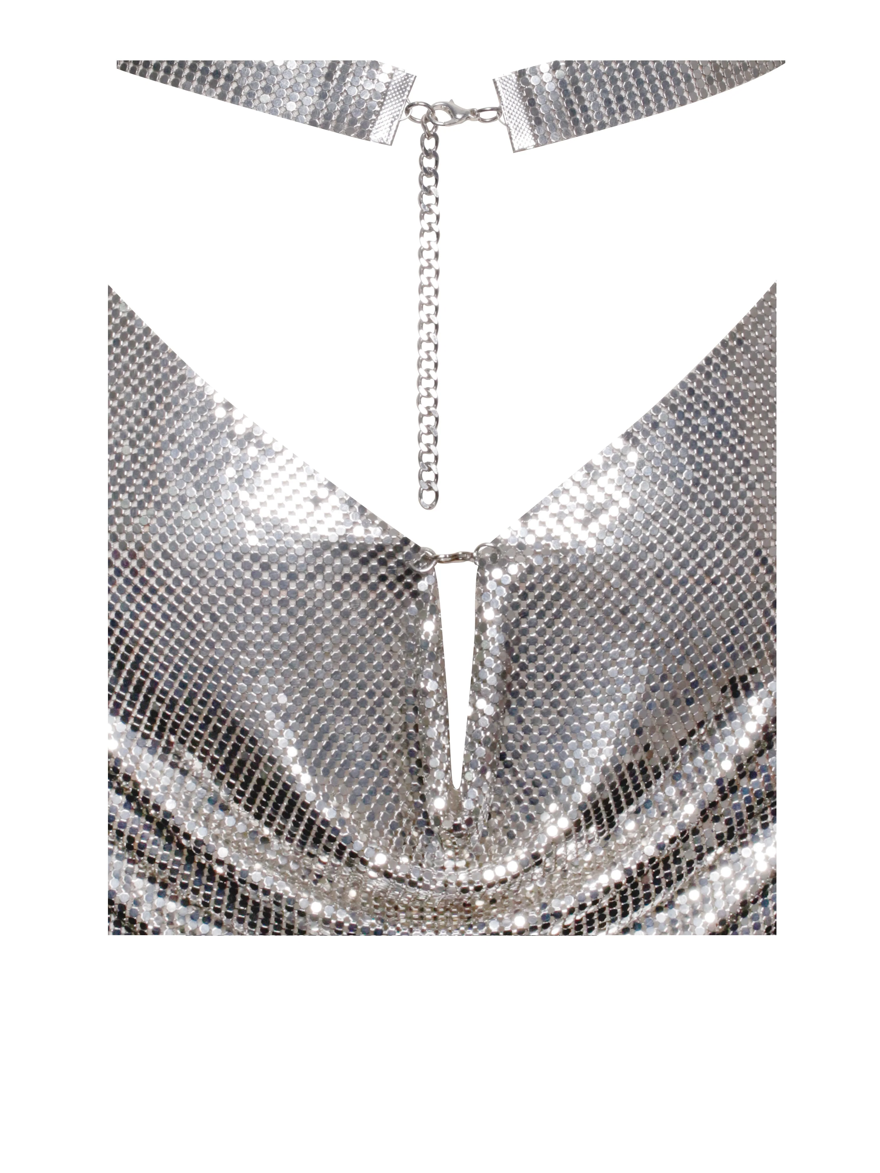 Serenity Silver Stylish Copper Mesh Dress - Image 7