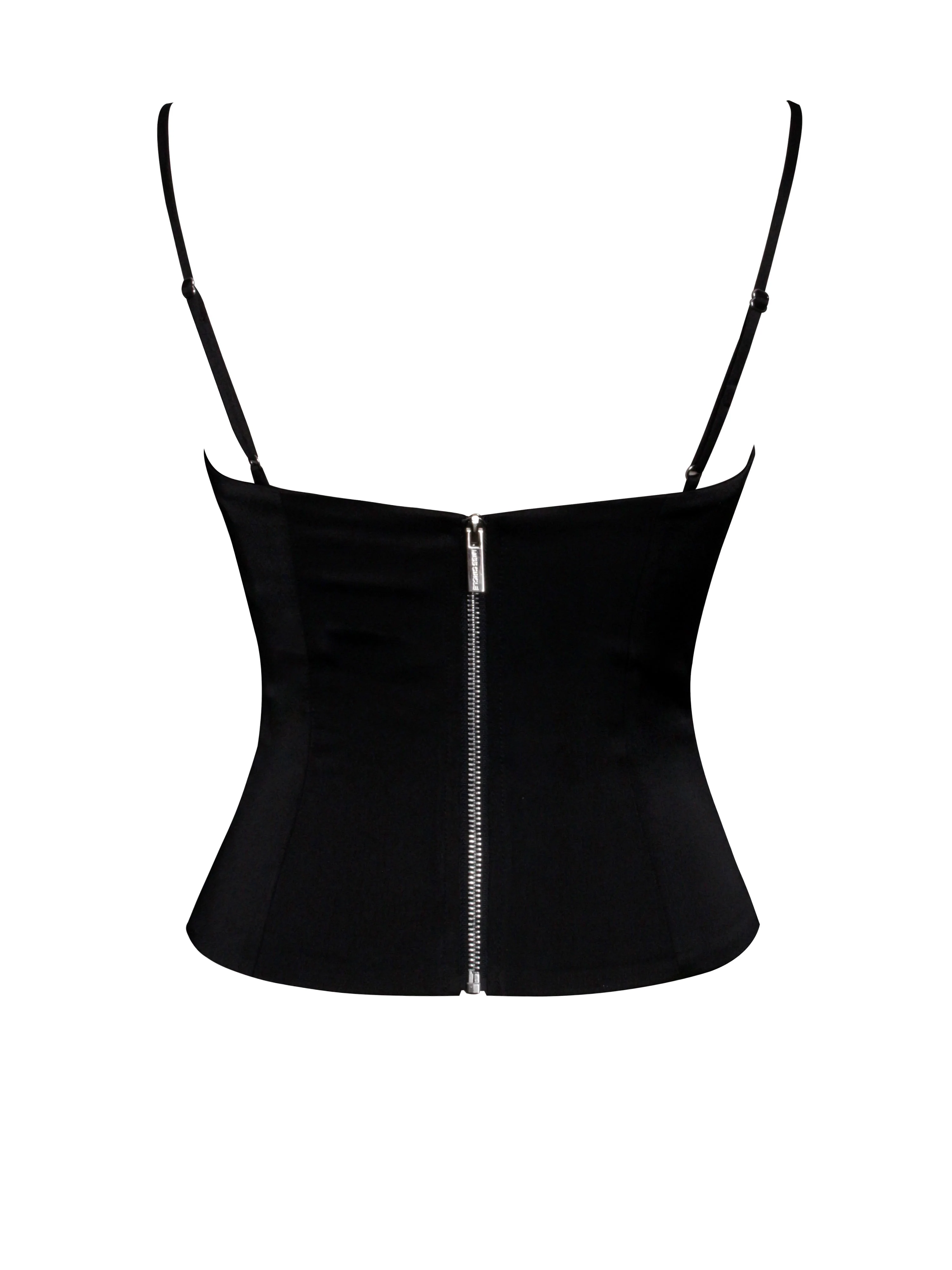 Padma Black Satin Charming Lace Bustier Corset Top - Image 8