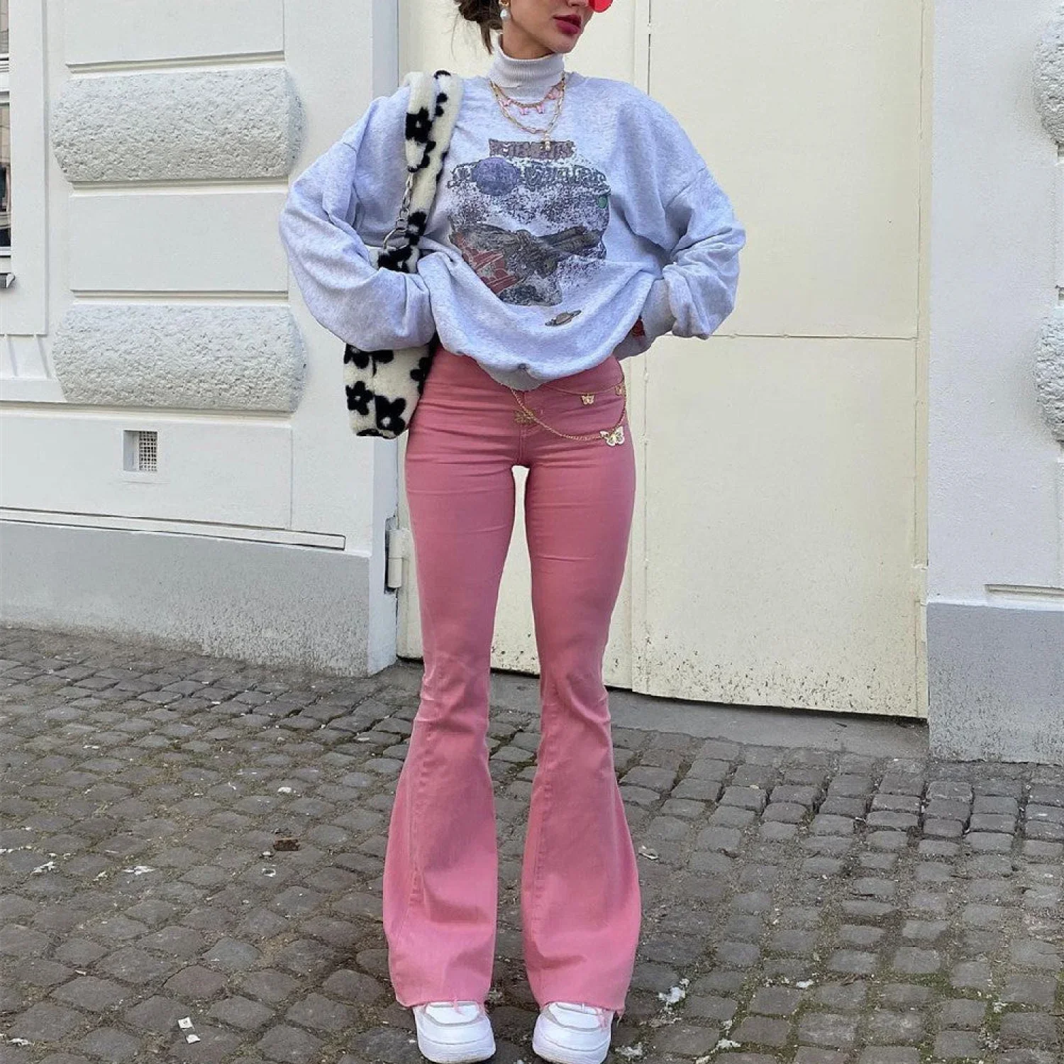 Bubble Gum Graceful Flare Leg Jeans - Image 3