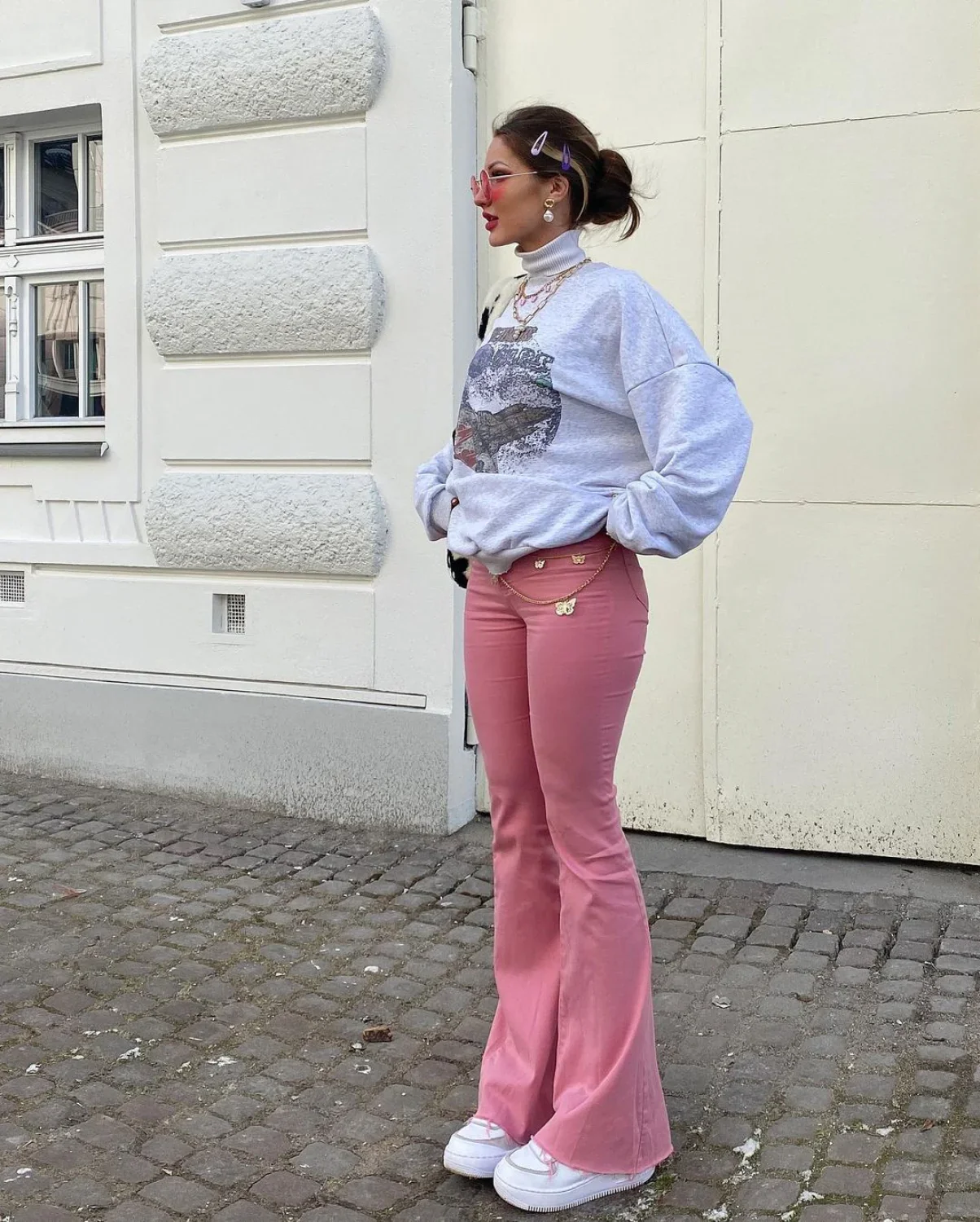 Bubble Gum Graceful Flare Leg Jeans - Image 9