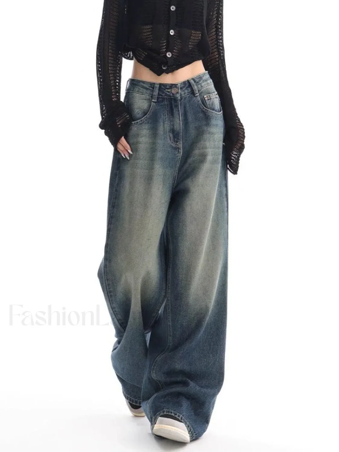 Vintage Wash 90's Trendy Baggy Boyfriend Jeans - Image 18