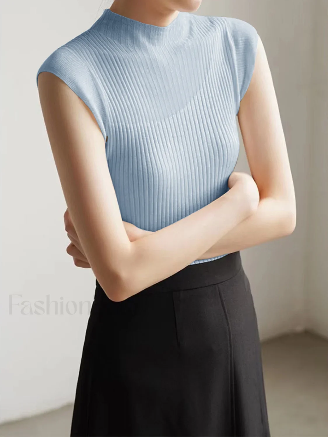 Mesh Patchwork Graceful Sleeveless Top - Image 12