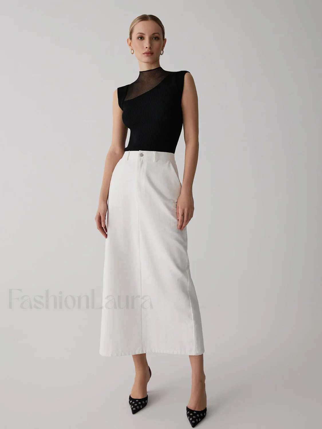 Mesh Patchwork Graceful Sleeveless Top - Image 18
