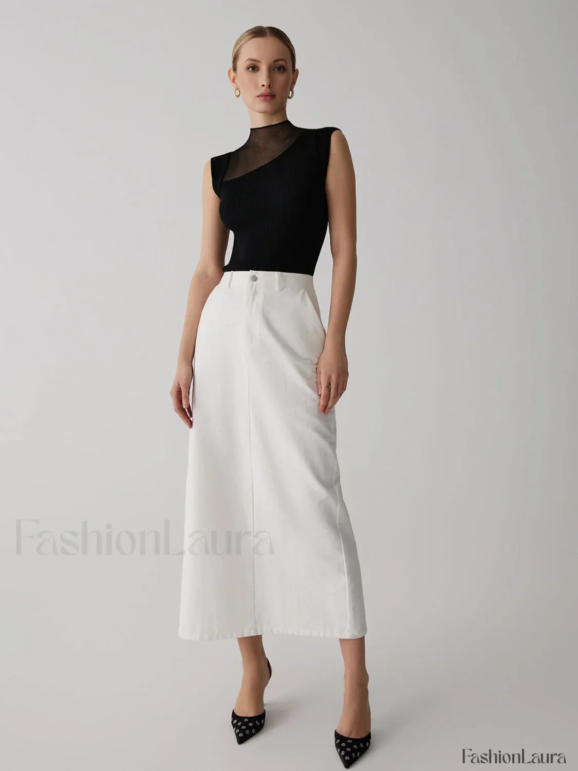 Mesh Patchwork Graceful Sleeveless Top - Image 22