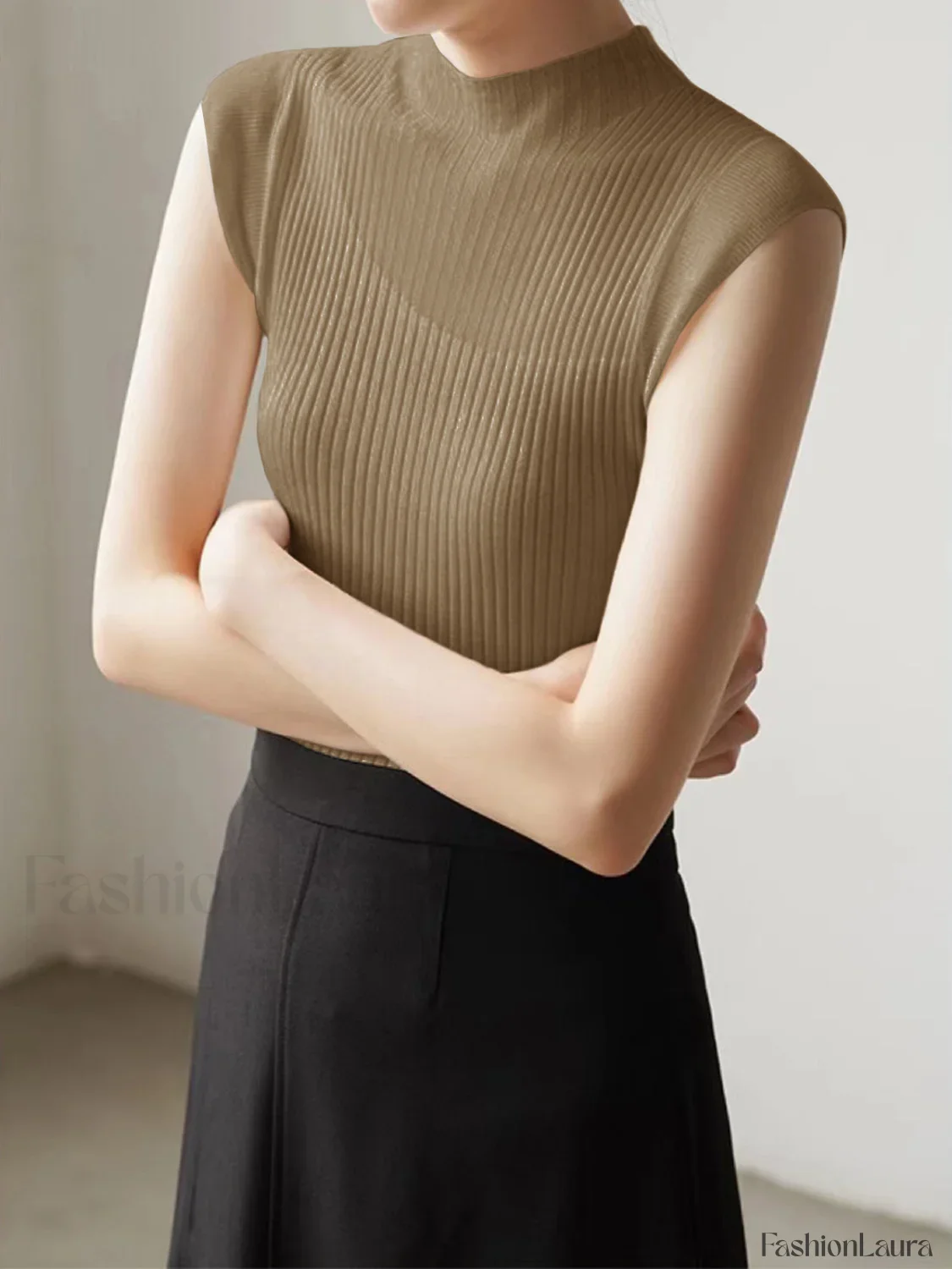 Mesh Patchwork Graceful Sleeveless Top - Image 23