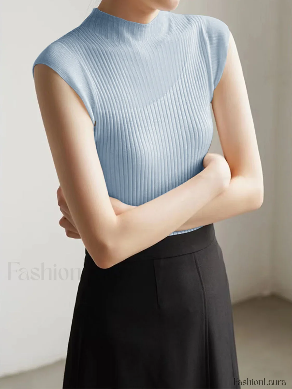 Mesh Patchwork Graceful Sleeveless Top - Image 24