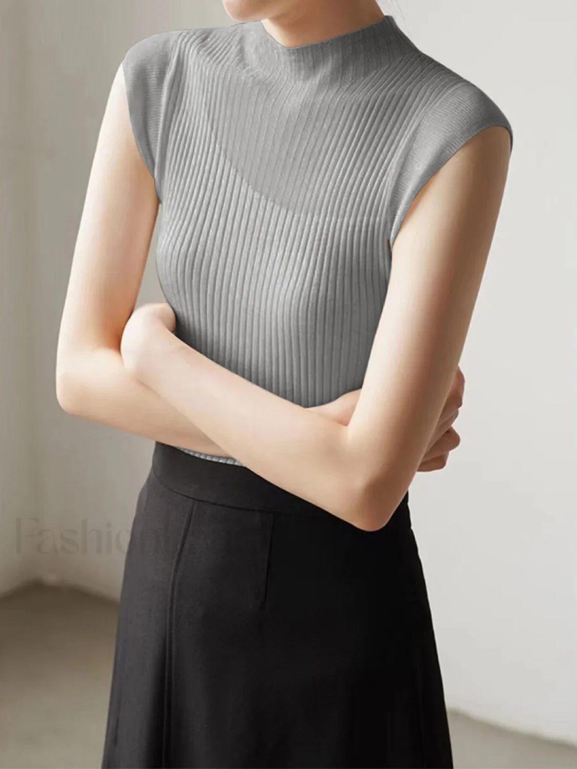 Mesh Patchwork Graceful Sleeveless Top - Image 8