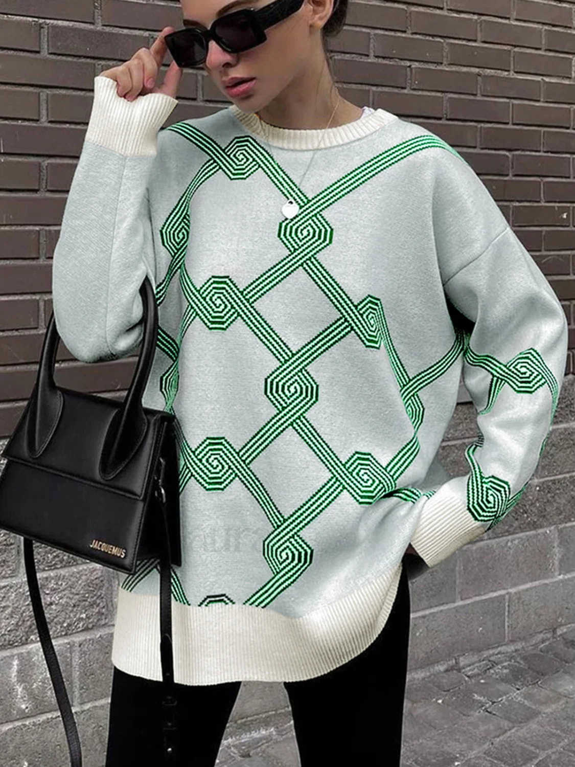 Maze Game Graceful Oversized Sweater - Image 8