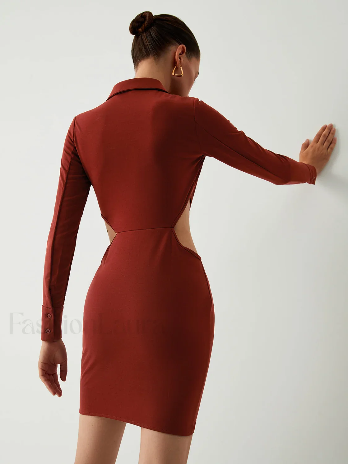 Make It Shine Trendy Cutout Knit Short Dress - Image 9