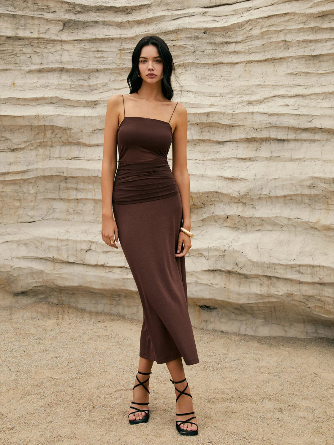Maillard Patchwork Graceful Cami Long Dress - Image 2