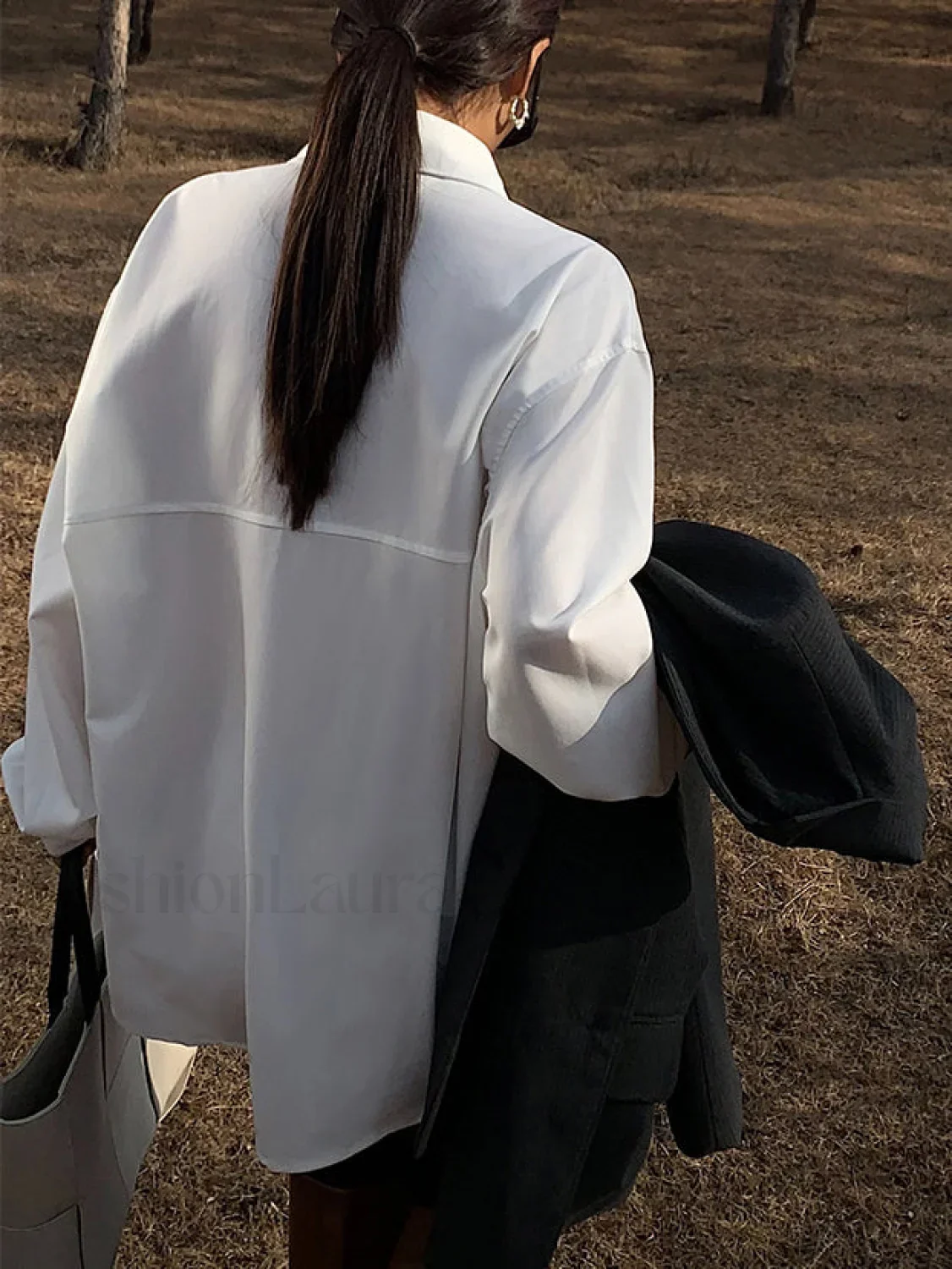 Made For You Trendy Oversized Button Down Shirt - Image 2