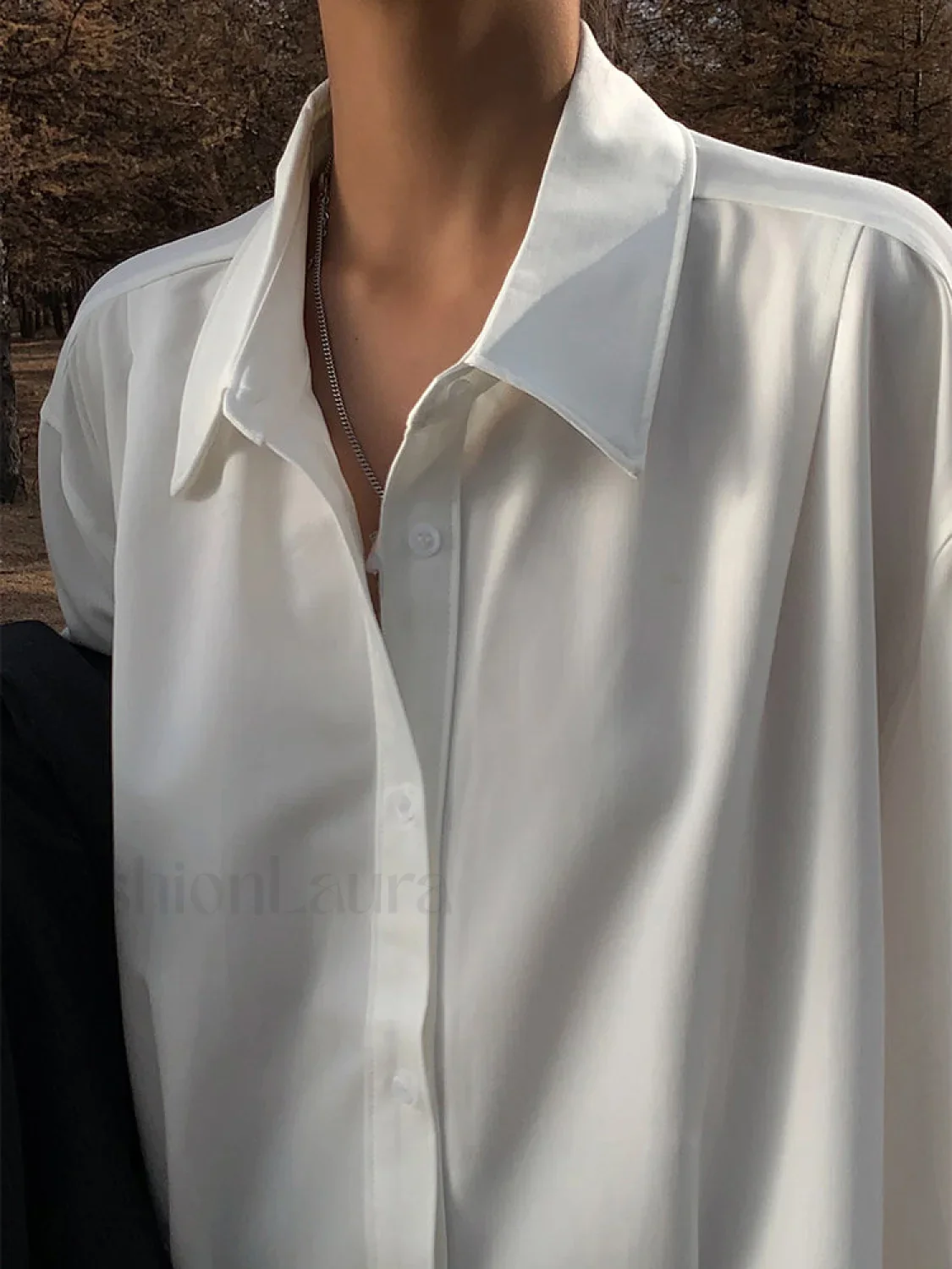 Made For You Trendy Oversized Button Down Shirt - Image 3