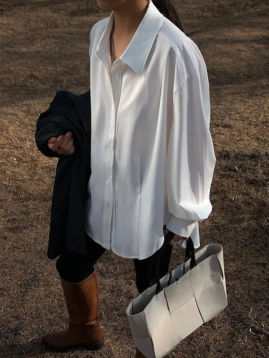 Made For You Trendy Oversized Button Down Shirt - Image 5