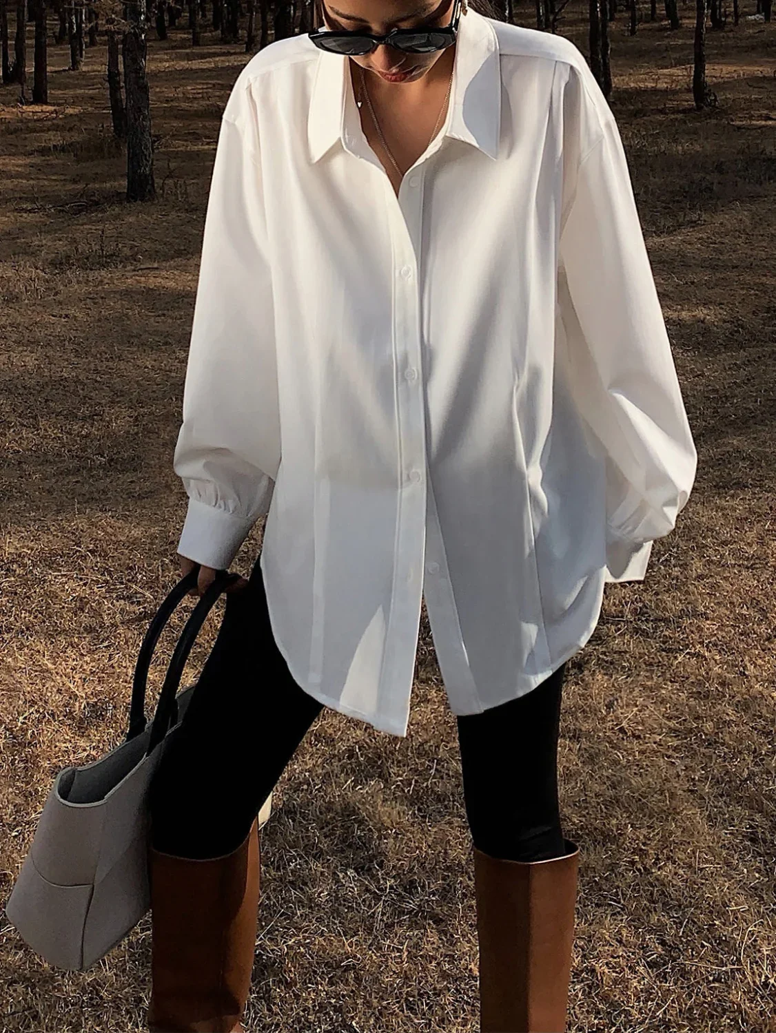 Made For You Trendy Oversized Button Down Shirt - Image 8