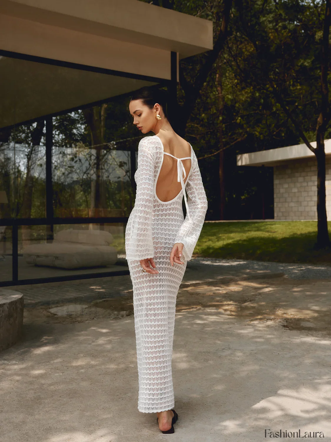 Love Galore Backless Trendy Knit Long Dress - Image 16