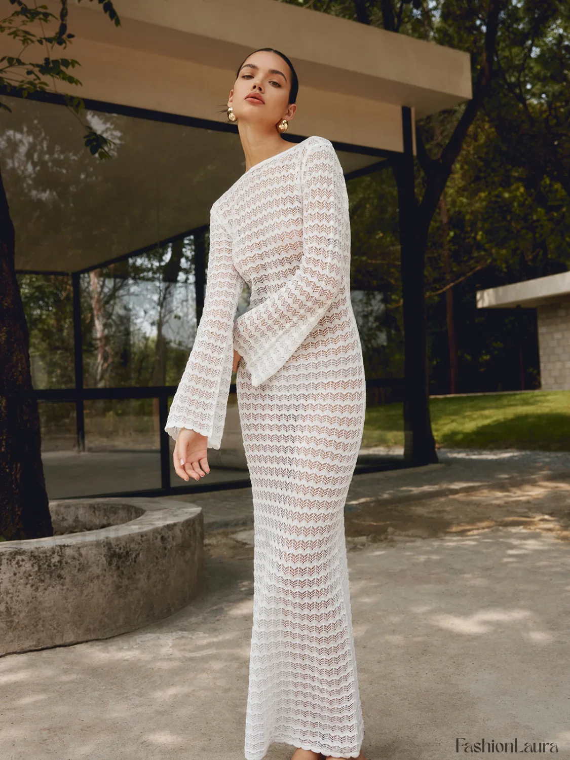 Love Galore Backless Trendy Knit Long Dress - Image 18