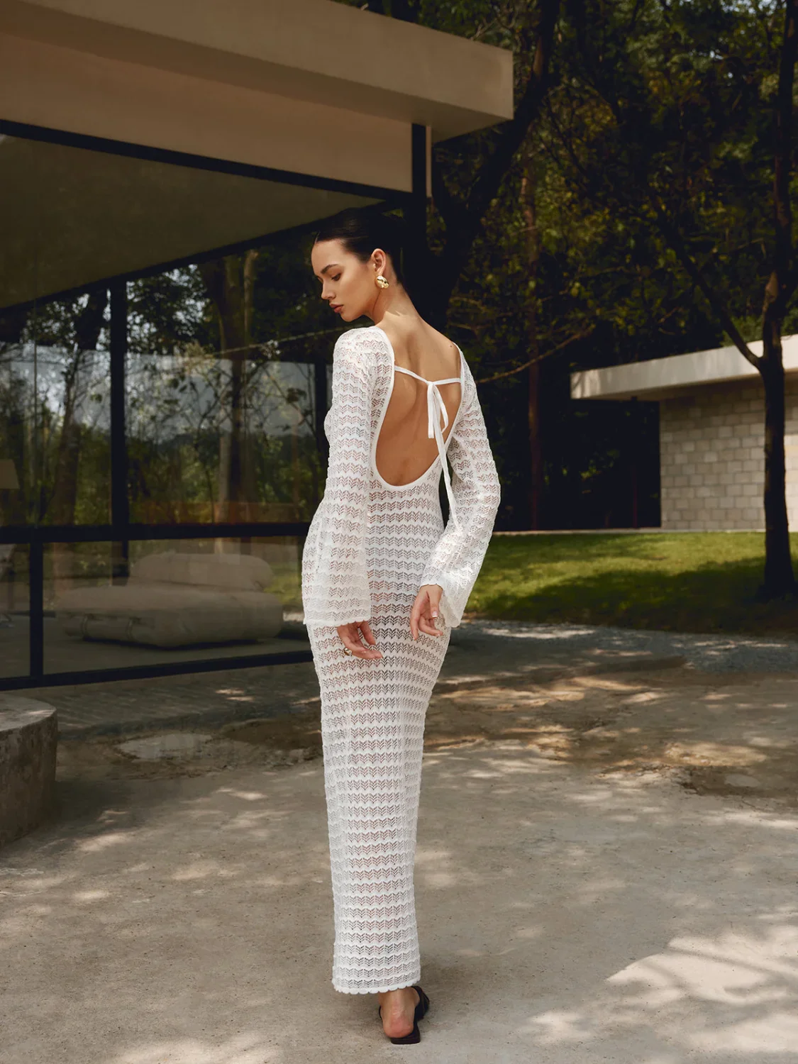 Love Galore Backless Trendy Knit Long Dress - Image 3
