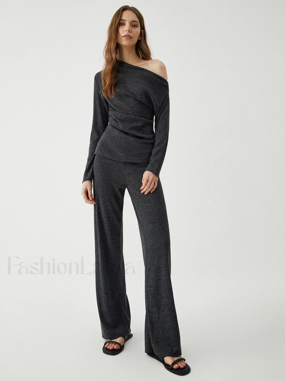 Loose Casual Graceful Gray Two-Piece Set - Image 10