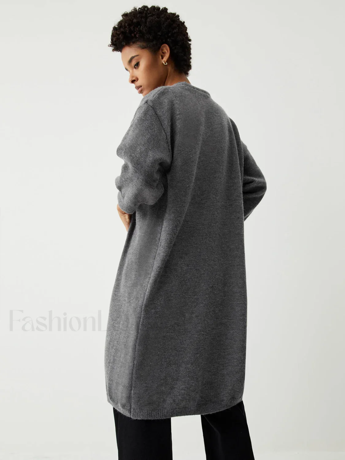 Longline Cardigan Graceful With Matching Vest - Image 7