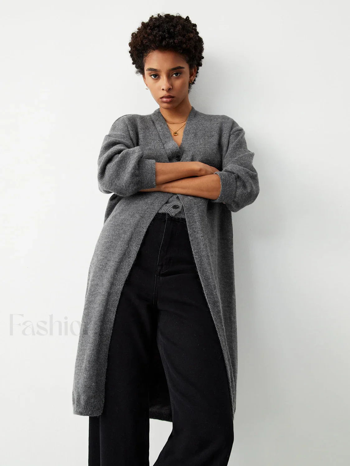 Longline Cardigan Graceful With Matching Vest - Image 9