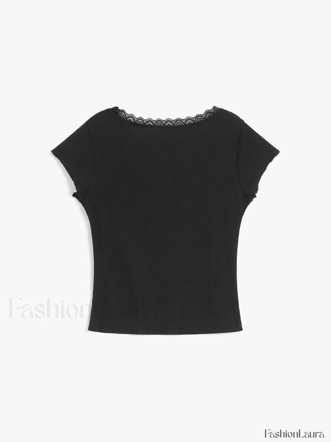 Like That Lace Trim Modern Cap Sleeve Crop Top - Image 13