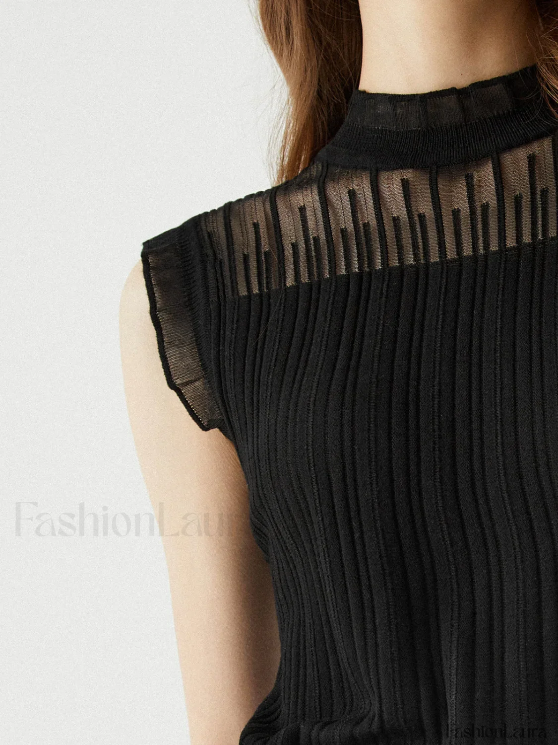 Lettuce Trim Patchwork Trendy Sleeveless Sweater Vest - Image 12
