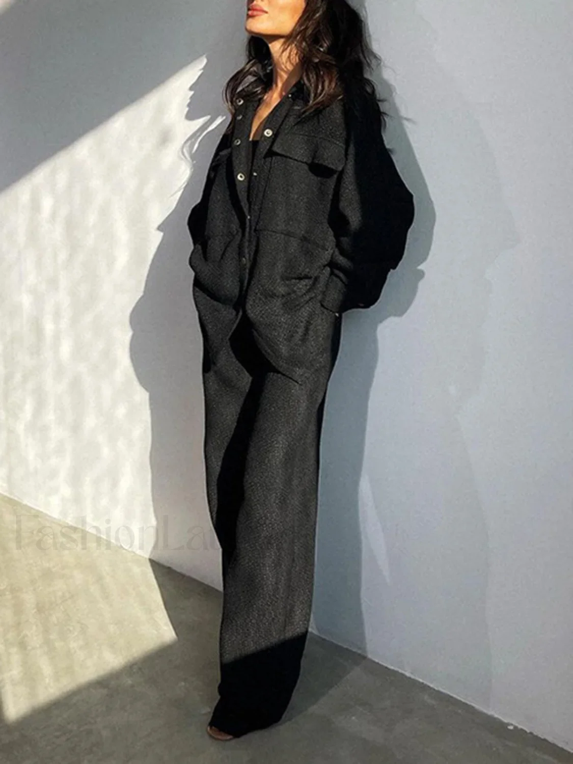 Leisure Tweed Two Trendy Piece Pants Set - Image 7