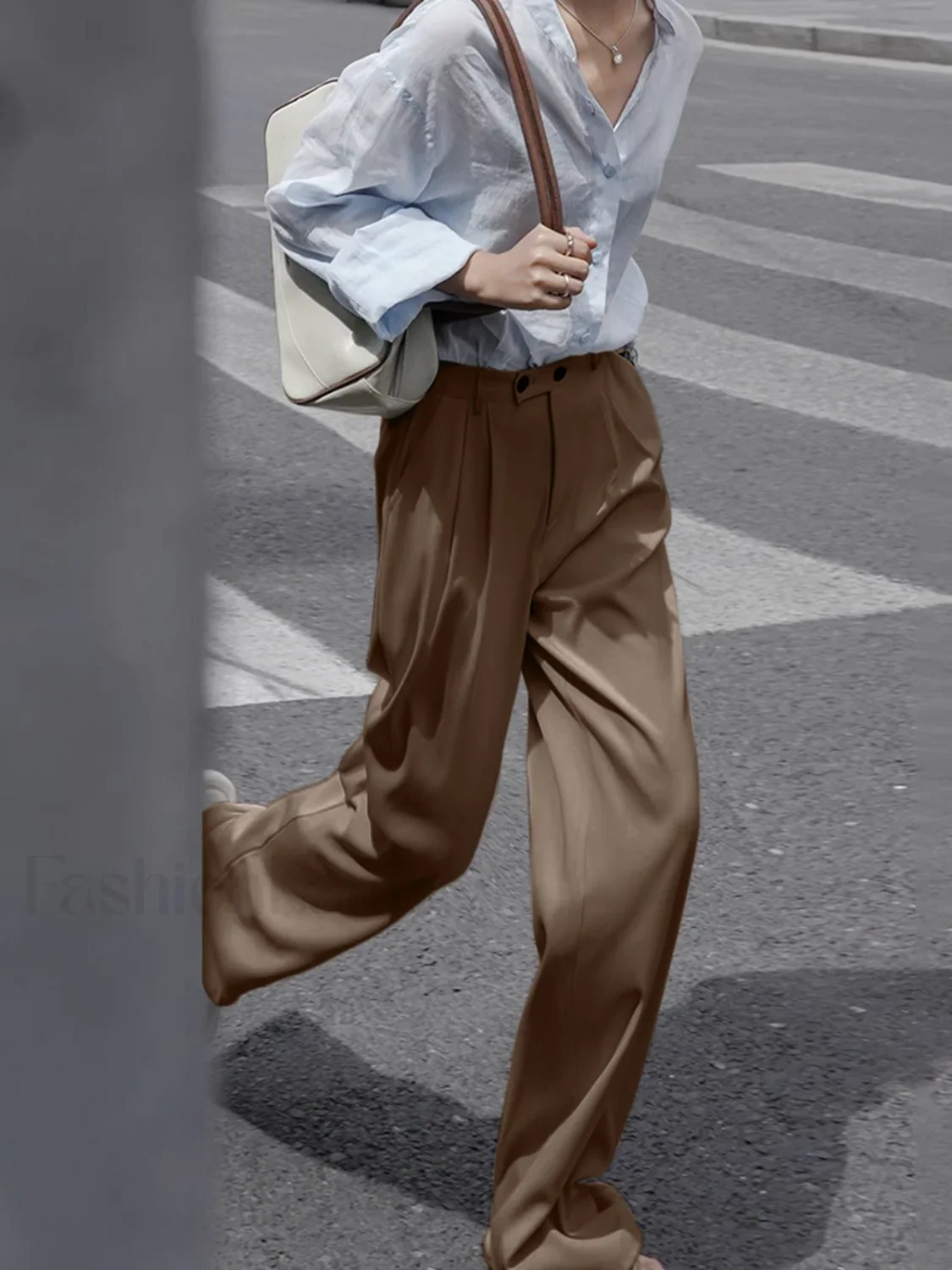 Lavish Style Pleat Trendy Wide Leg Pants - Image 7