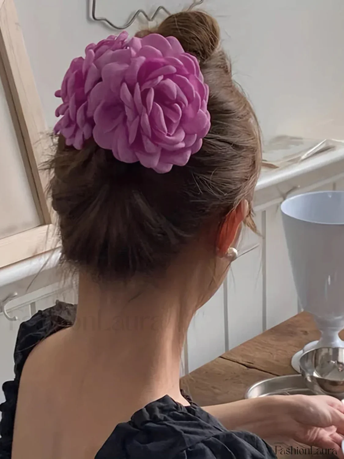 Large Rose Graceful Flower Hair Claw - Image 10