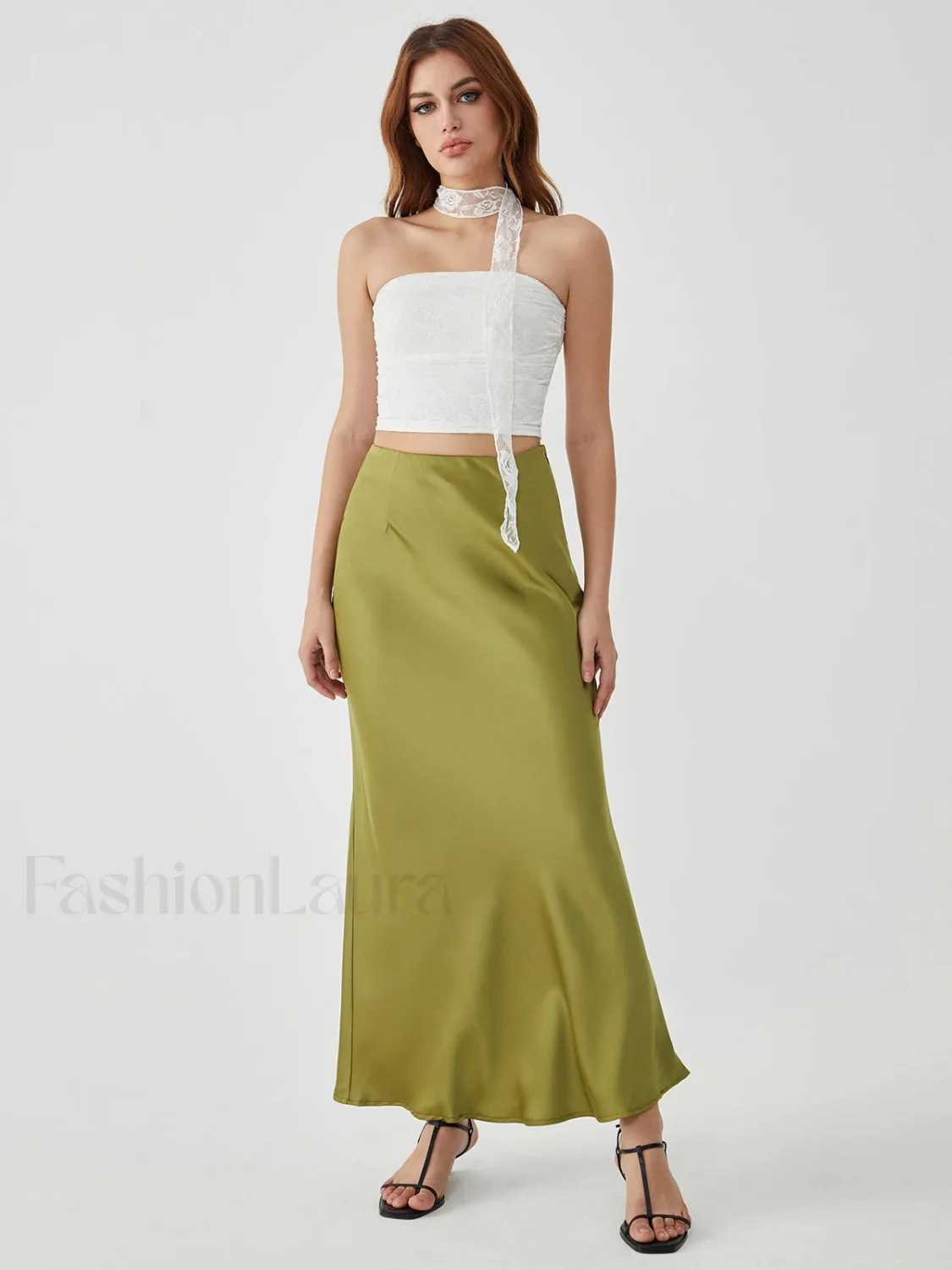 Lace Up Graceful Sheer Tube Top - Image 3