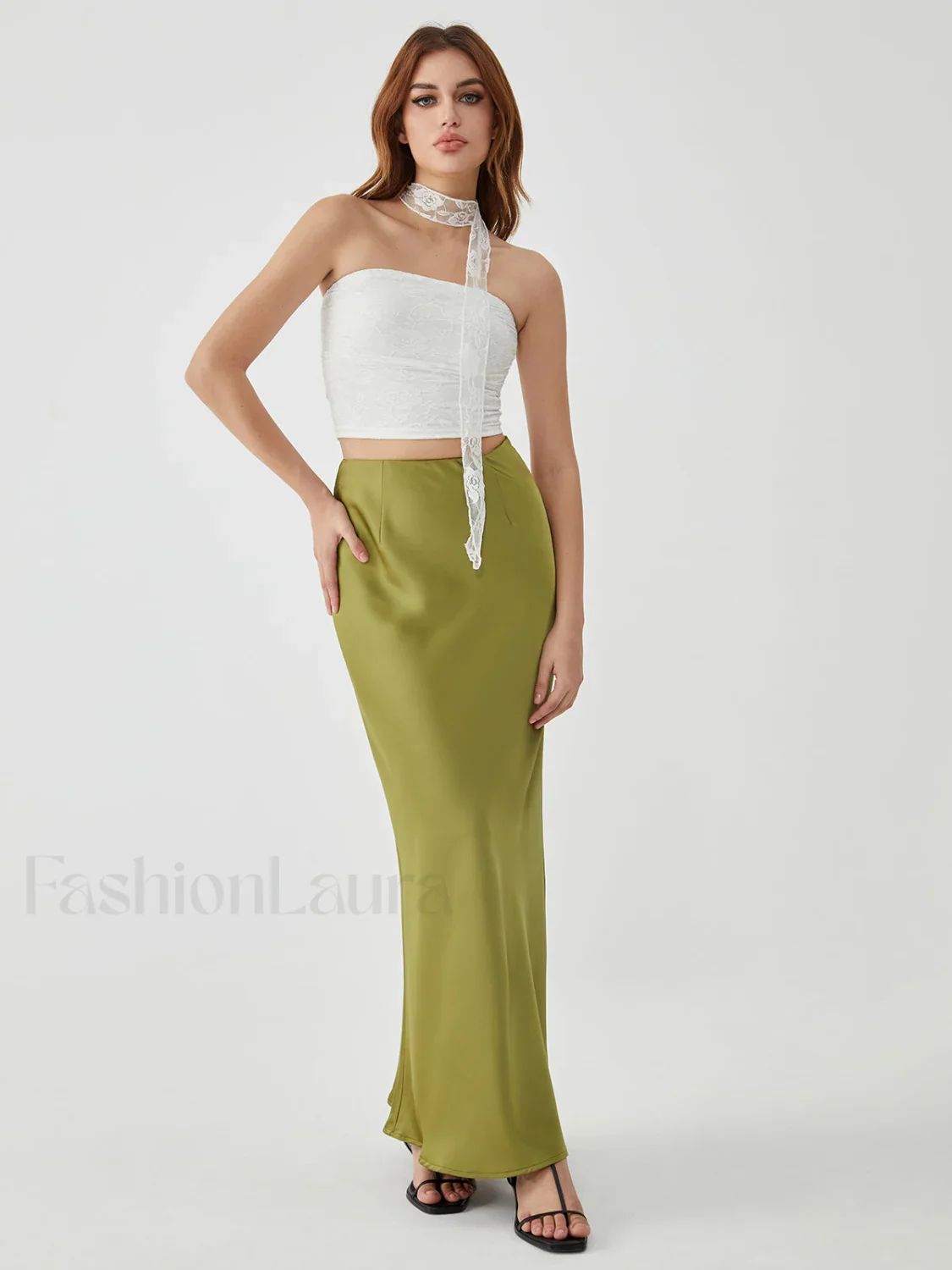 Lace Up Graceful Sheer Tube Top - Image 9