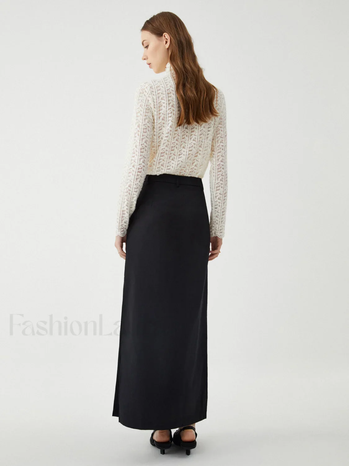 Lace Floral Graceful Pattern Mockneck Top - Image 6