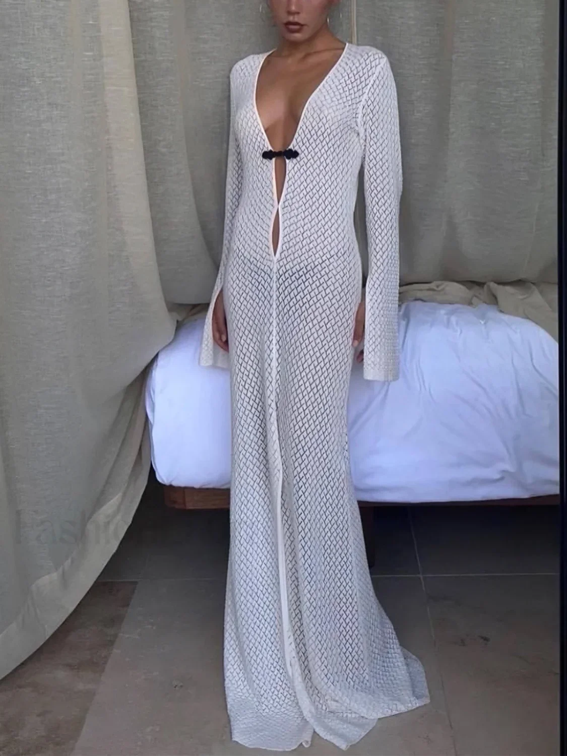 Knitted Cover Graceful Up Beach Dress - Image 14