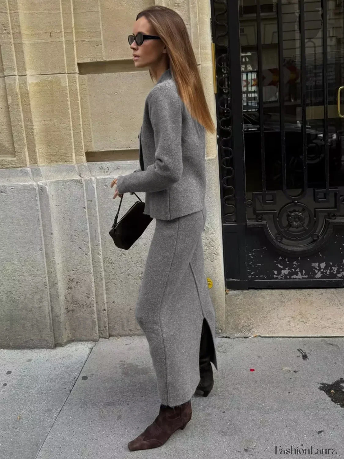 Knit Asymmetric Graceful Button Cardigan - Image 10