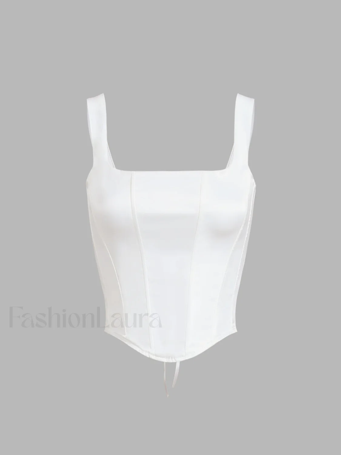 Ivory Glow Tied Trendy Crop Corset Top - Image 2
