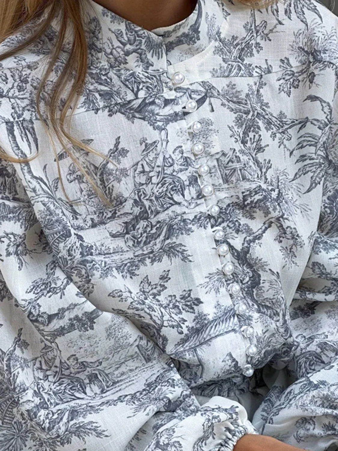Ink Painting Print Tie Modern Up A-Line Short Dress - Image 14