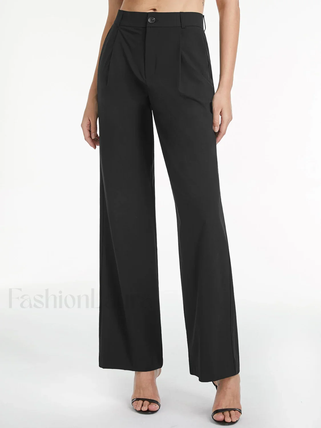 High Waisted Relaxed Trendy Straight Leg Dress Pants - Image 13