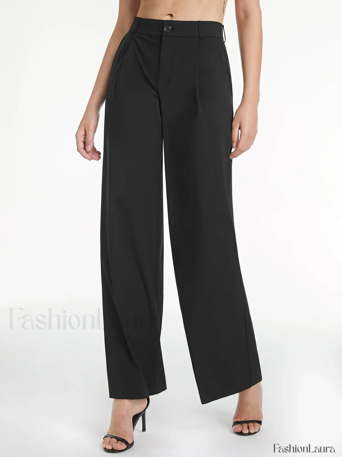 High Waisted Relaxed Trendy Straight Leg Dress Pants - Image 15