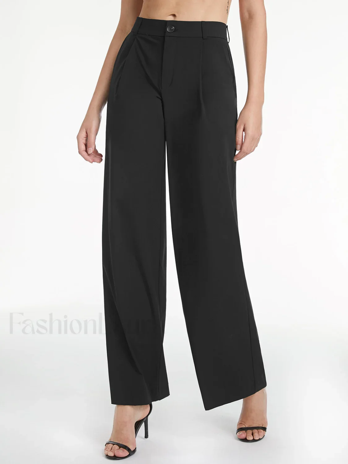 High Waisted Relaxed Trendy Straight Leg Dress Pants - Image 6