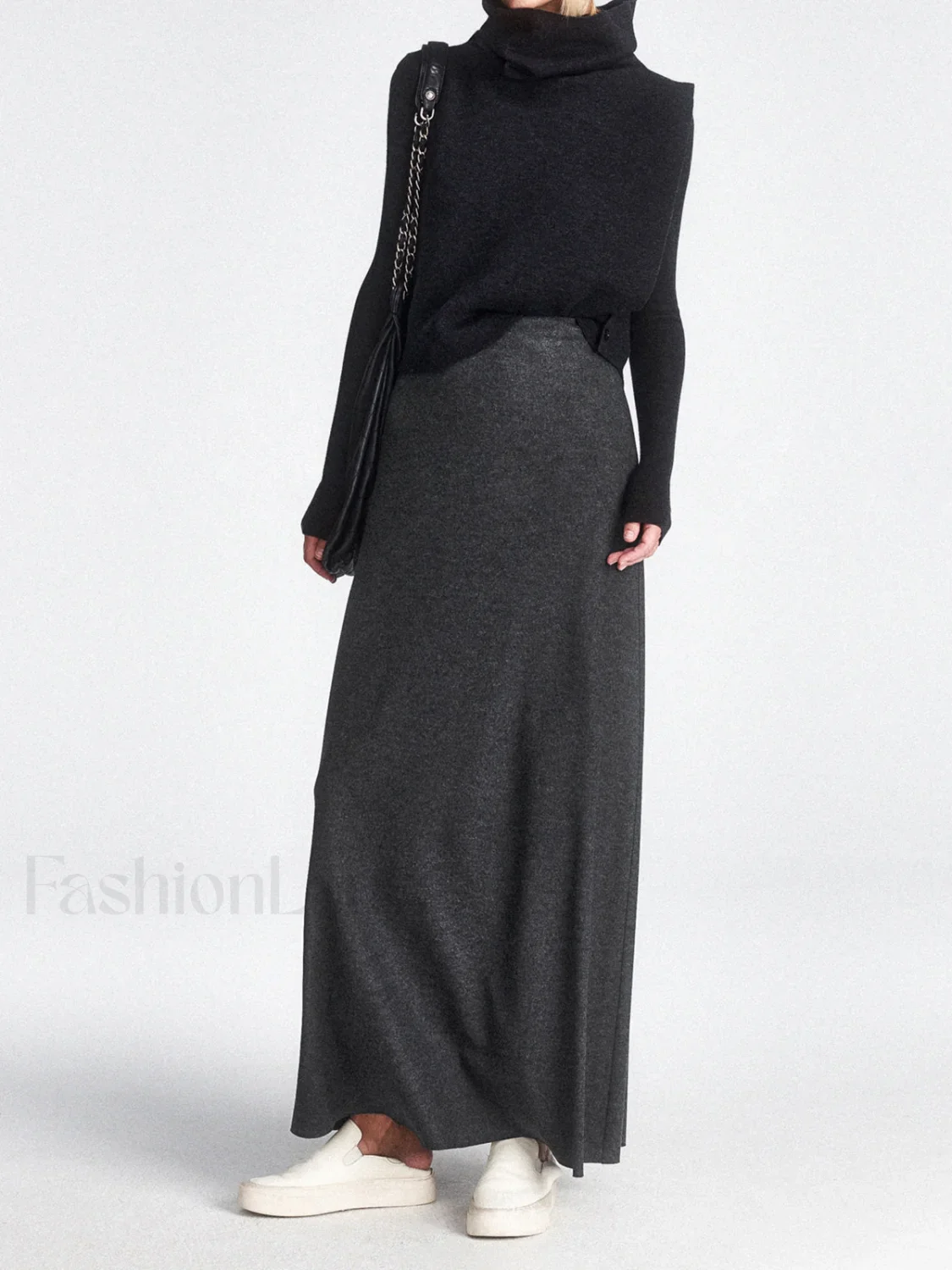High Waist Graceful Flowy Maxi Skirt - Image 3